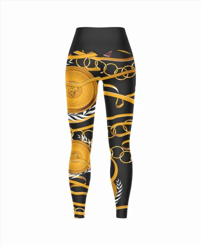 Damskie legginsy z wysokim stanem Czarny Laur