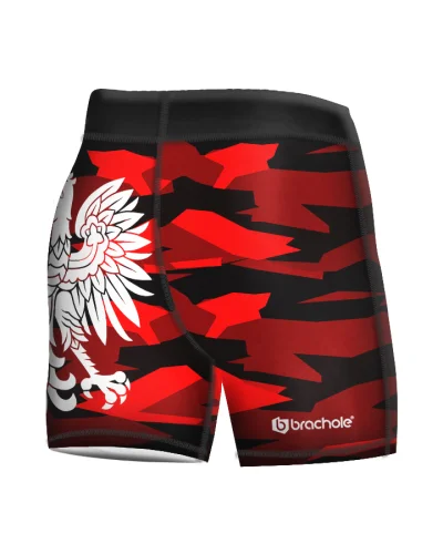 Czarno-czerwone męskie spodenki kompresyjne Polska