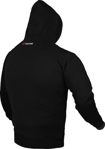 Czarna bluza kangurka dla mężczyzn ROUND SHIELD-Stylowa Czarna Bluza dla Mężczyzn