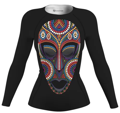 Profesjonalny Czarny Rashguard Damski Maska