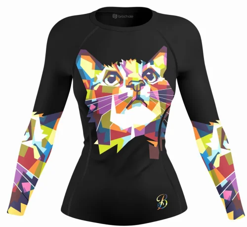 Elastyczny Rashguard Damski na siłownię Color Cat - Pełna Swoboda Ruchów