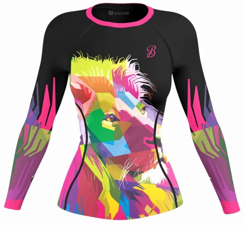 Rashguard damski fitness Abstract Lion