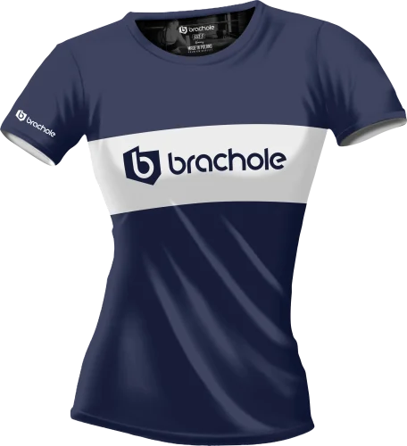 Granatowa koszulka treningowa damska z logo Brachole