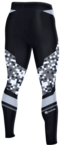 Męskie legginsy do biegania Pixel Błękitne