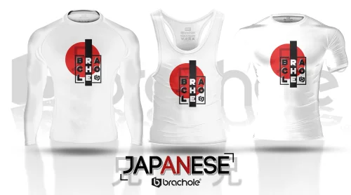 Biały tank top męski do ćwiczeń Japanese