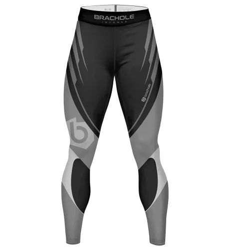 Legginsy męskie termoaktywne Abstract Szare