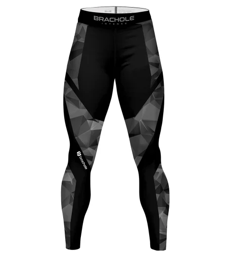 Legginsy męskie do biegania Diamond Szare
