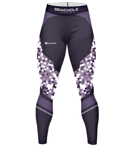 Męskie legginsy do biegania kolorowe Pixel