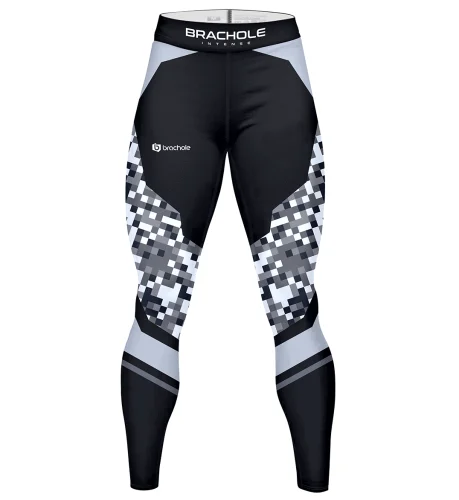 Męskie legginsy do biegania Pixel Błękitne