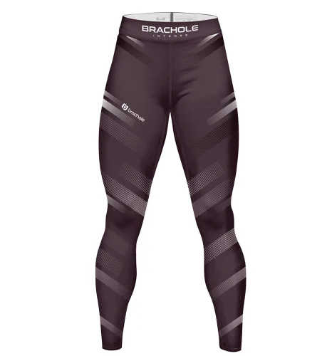 Legginsy sportowe męskie Stripes Bordowe