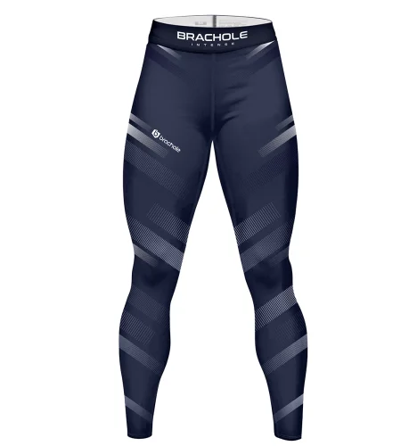 Legginsy treningowe męskie Stripes Granatowe