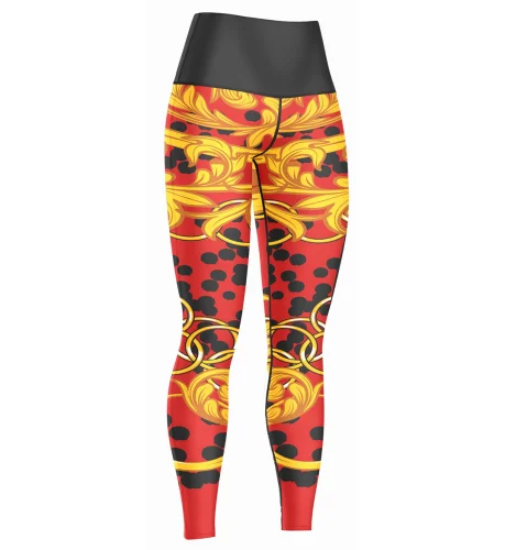 Legginsy Treningowe z wysokim stanem Damskie Złota Lilia