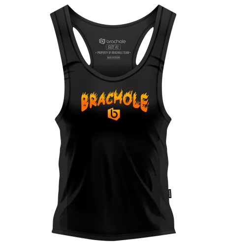 Czarny damski tank top Funny Fire