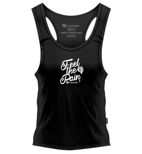 Czarny tank top do ćwiczeń Feel the Pain