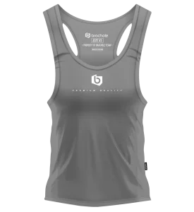 Tank Top Damski KLASYK ELEGANCKI Szary