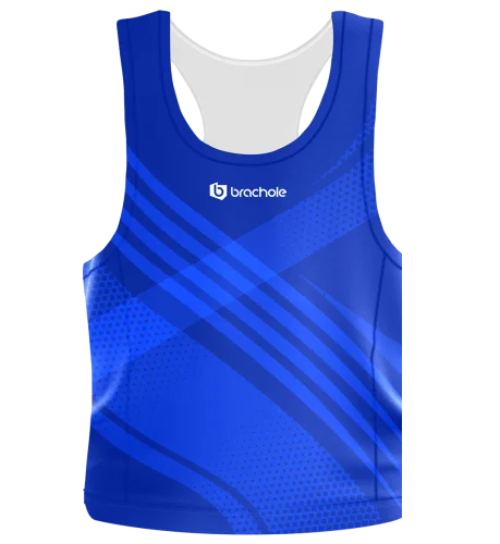 Niebieski tank top ringowy męski