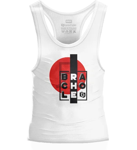 Biały tank top męski do ćwiczeń Japanese
