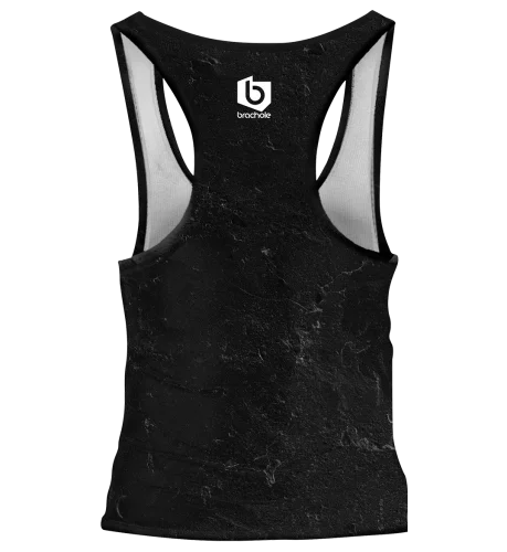 Czarny tank top na siłownię Marmur