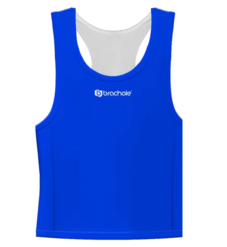 Niebieski tank top ringowy męski z Logo Brachole