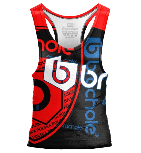 Czarny męski tank top czerwone Logo Brachole