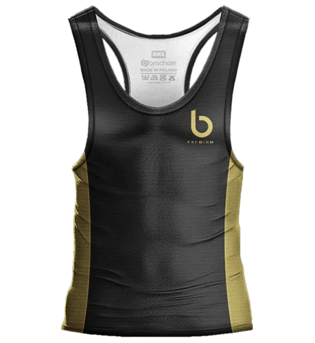 Czarny Tank Top męski Premium Złoty