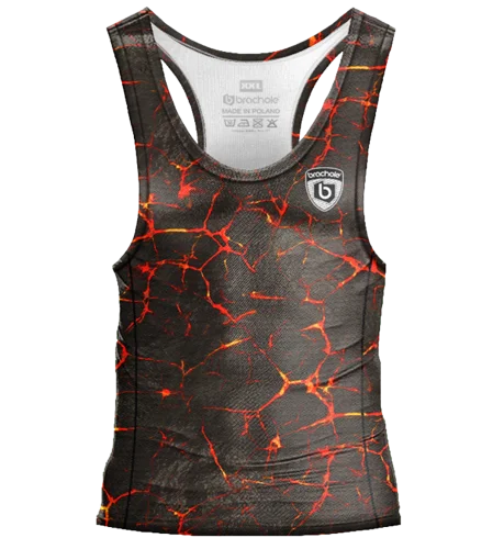 Czarny tank top na siłownię męski Lawa
