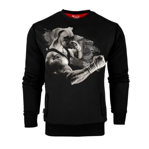 Czarna bluza męska z grafiką BOXER DOG