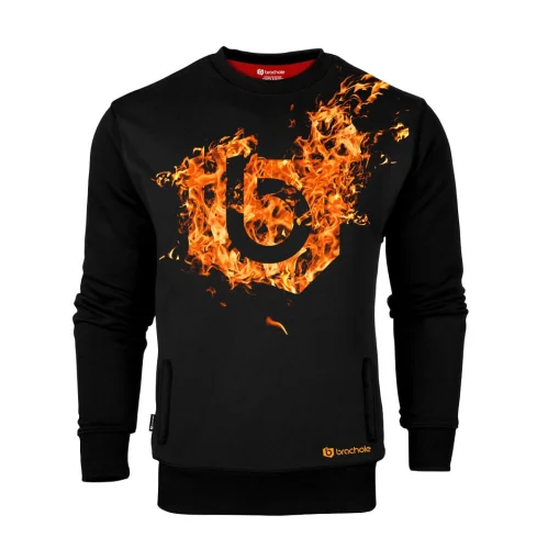 Czarna bluza męska z grafiką FIRE