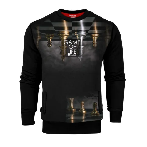 Czarna bluza męska z napisem GAME OF LIFE MMXIV