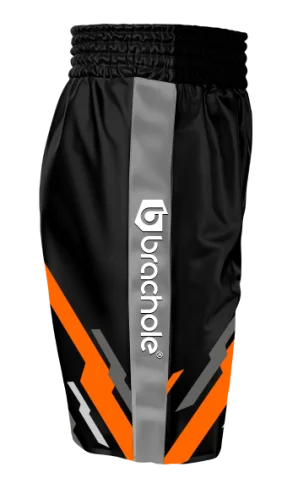 Czarne Spodenki Bokserskie ORANGE STRIPES