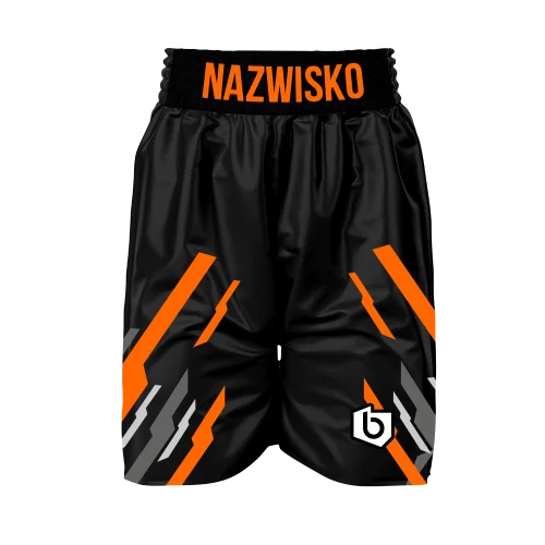 Czarne Spodenki Bokserskie ORANGE STRIPES