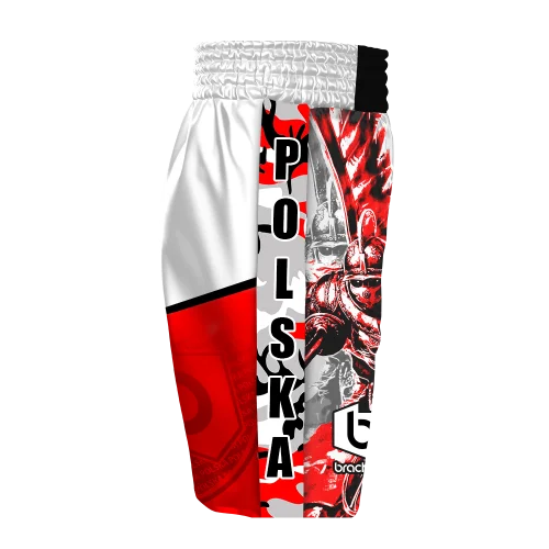 Białe Spodenki Bokserskie Męskie z Grafiką HUSARII