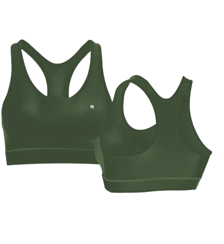 Khaki Wygodny biustonosz sportowy damski-Elegancki Biustonosz na Trening
