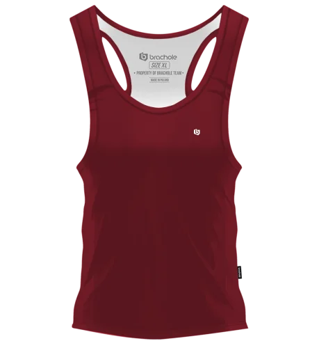 Bordowy tank top sportowy dla kobiet