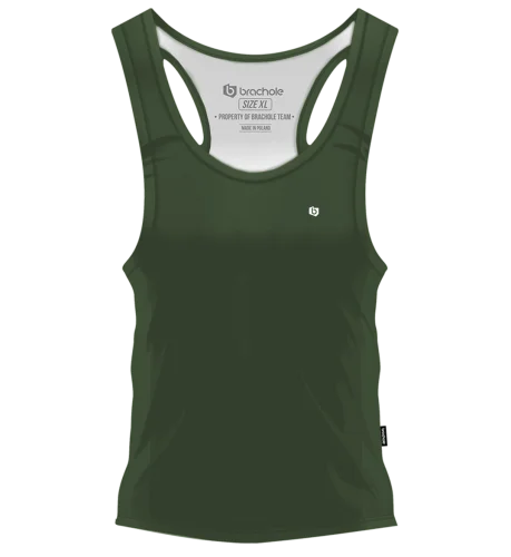 Khaki tank top damski treningowy