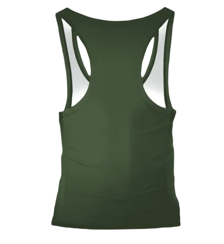 Khaki tank top damski treningowy