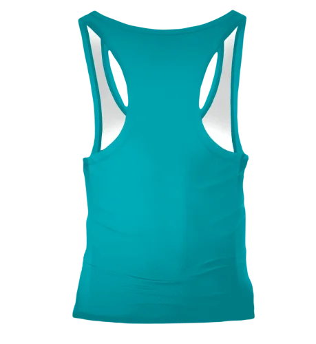 Błękitny tank top damski na siłownię