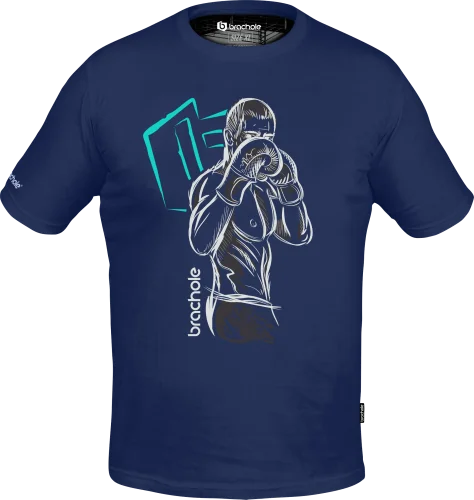 Koszulka Bawełniana BOKS-blue Granatowa boks blue.png