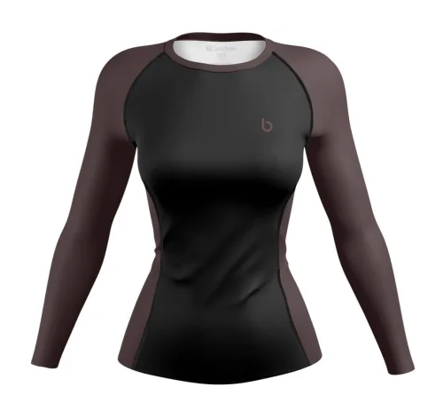 Brązowy Rashguard damski długi rękaw BASIC BROWN przód Rashguard Damski.jpg