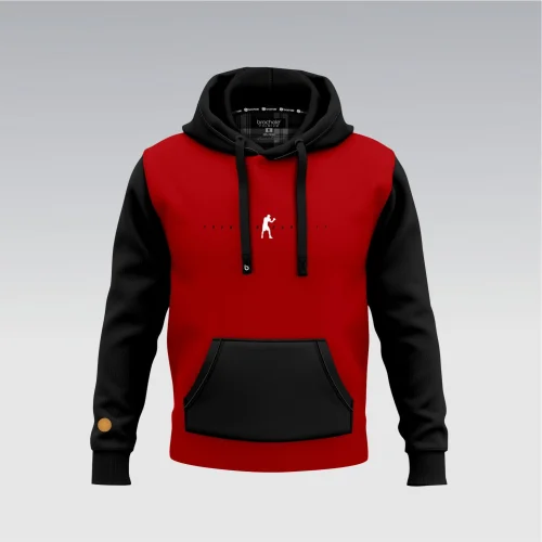 Czarno- czerwona bluza kangurka dla mężczyzn Red