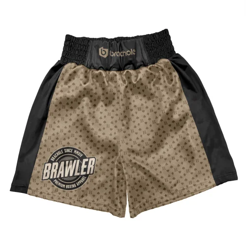 Czarno-brązowe spodenki bokserskie Brawler