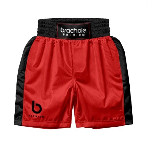 Czarno-czerwone Profesjonalne spodenki bokserskie Brachole Premium Czarno-czerwone Profesjonalne spodenki bokserskie Brachole Premium.png