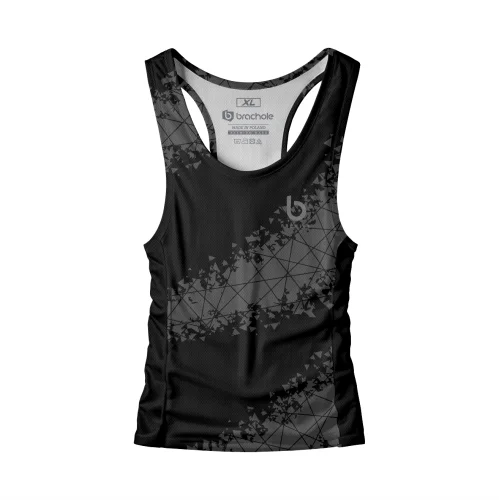Czarny  tank top męski Cut
