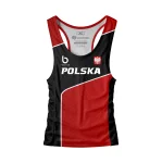 Czarno-czerwony tank top męski Polska