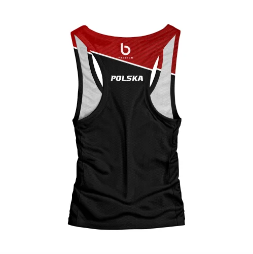 Czarno-czerwony tank top męski Polska Czarno-czerwony tank top męski Polska.tył.png