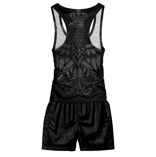 Czarny strój sportowy męski Polska Dark Czarny strój sportowy męski Polska Dark.tył.png