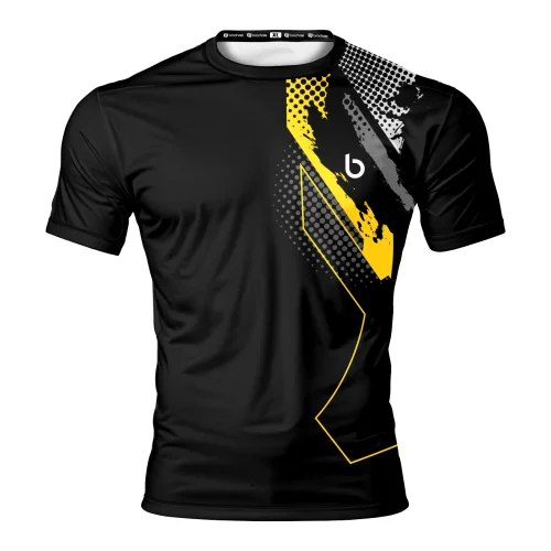 Czarna Koszulka Treningowa Męska Nitra Yellow Czarna Koszulka Treningowa Męska Nitra Yellow.przód.png