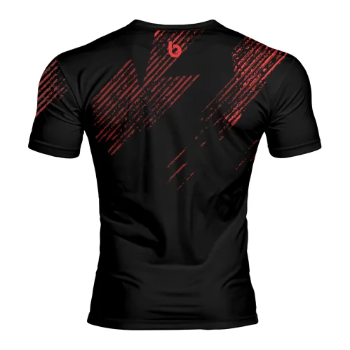 Czarno-czerwona koszulka męska sportowa Raw Red Czarno-Czerwona Koszulka Męska Sportowa Raw Red.tył.png