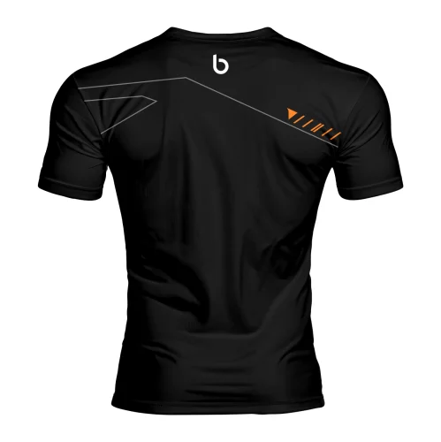 Czarna koszulka męska sportowa Perfo Orange Czarna koszulka męska sportowa Perfo Orange.tył.png