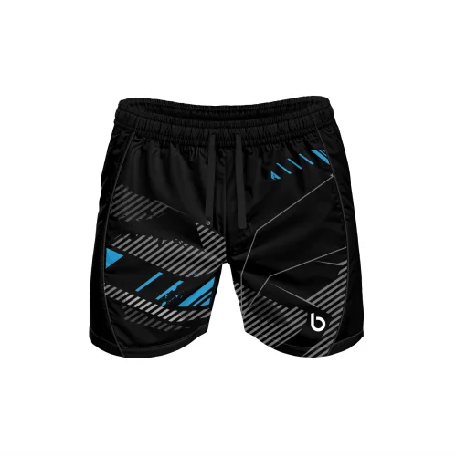 Czarne spodenki sportowe Perfo Blue Czarne spodenki sportowe  Perfo Blue.przód.png